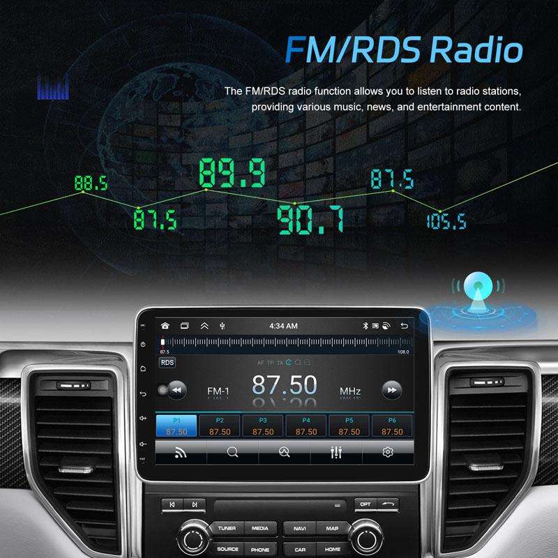 4+64G 10 Inch Android 13.0 Universal Player Car Reversing Center Control Integrated Machine(Stand...