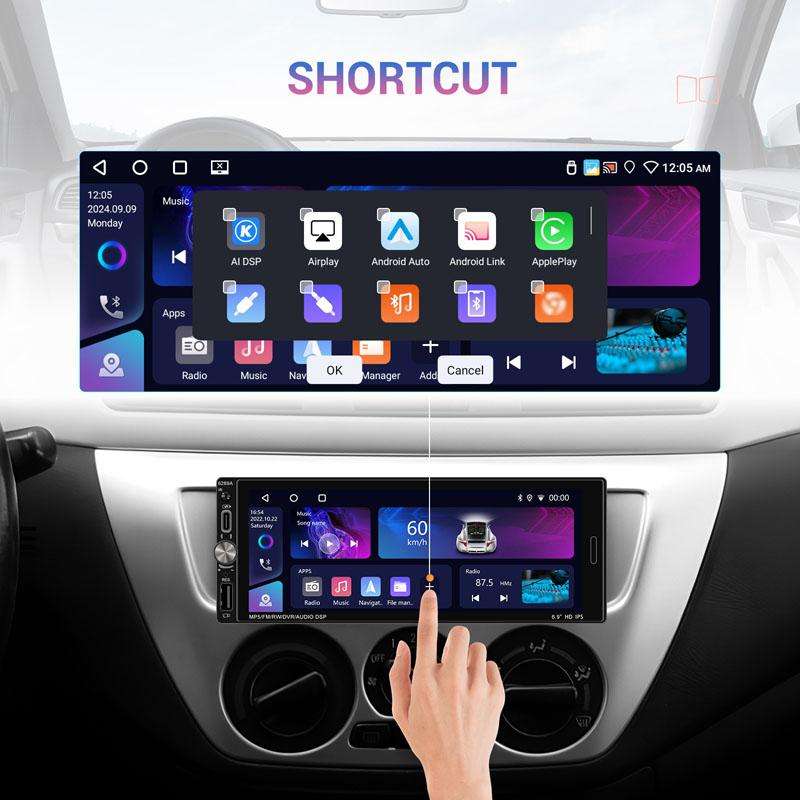 6.9 Inch Horizontal Screen Android 13.0 Car Player Car Center Control Integrated Machine, Style: ...
