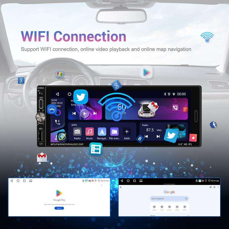 6.9 Inch Horizontal Screen Android 13.0 Car Player Car Center Control Integrated Machine, Style: ...