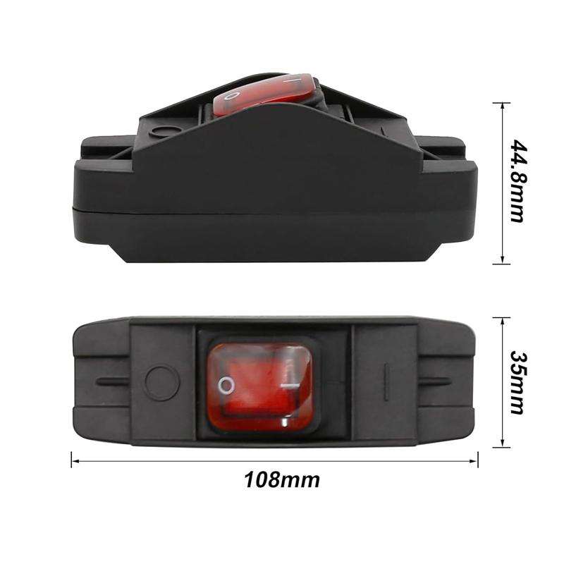 Waterproof Screw-type Wiring High-power High-temperature Resistant Switch(Red 12-24V)