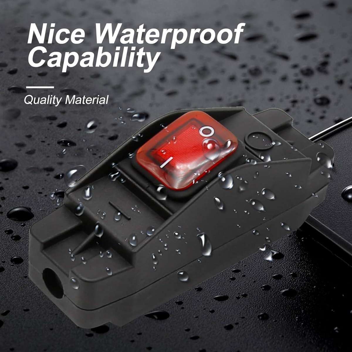 Waterproof Screw-type Wiring High-power High-temperature Resistant Switch(Red 12-24V)