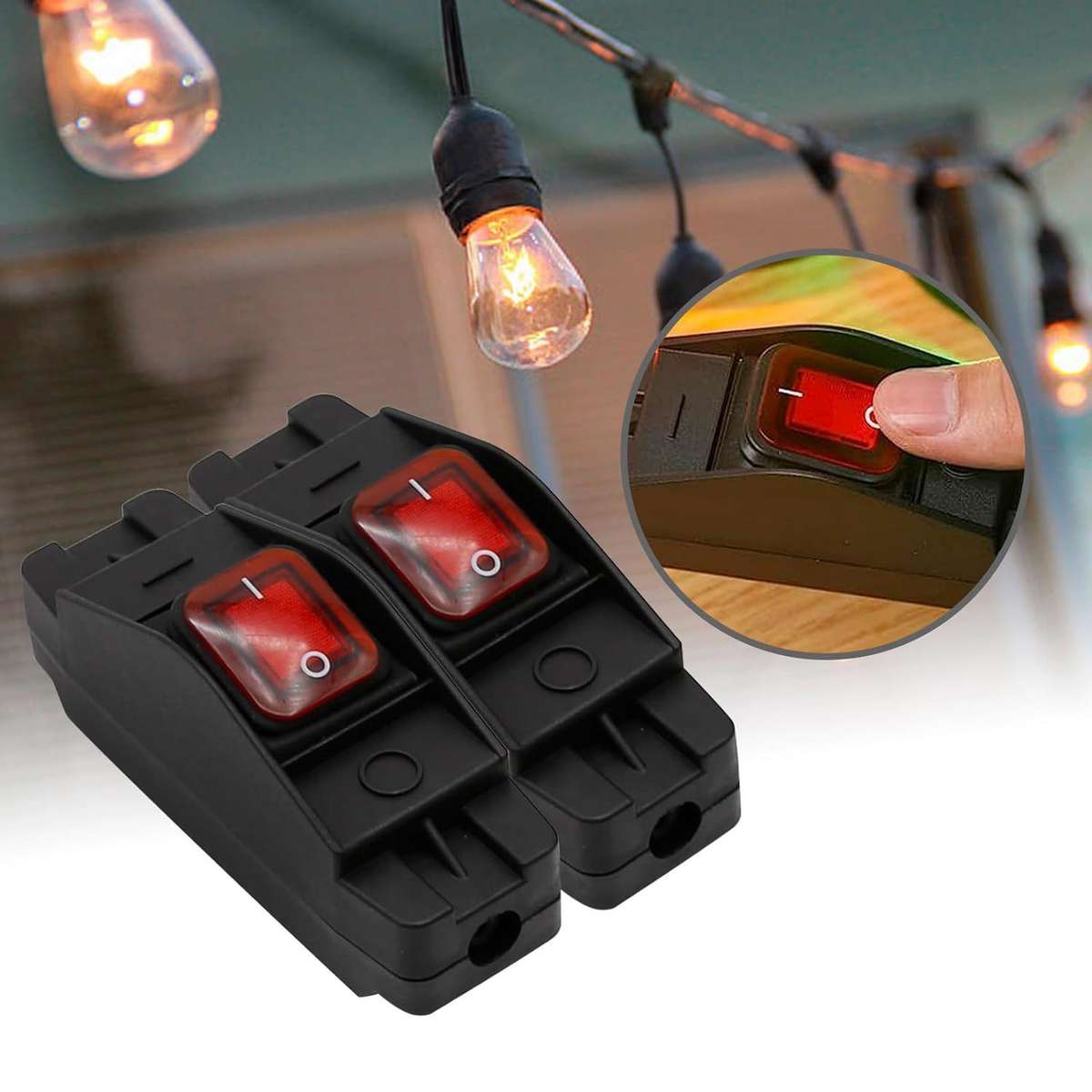 Waterproof Screw-type Wiring High-power High-temperature Resistant Switch(Red 12-24V)