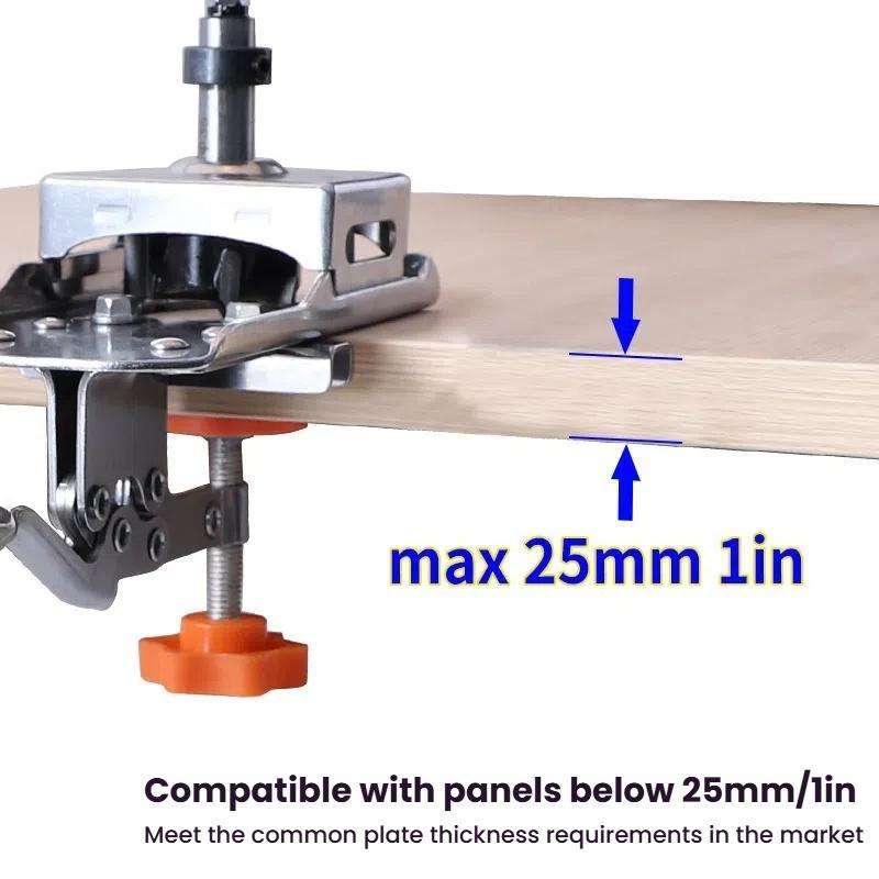 5 In 1 RUITOOL Stainless Steel Hinge Puncher Locator Adjustable Margin Quick Jig Woodworking Closet