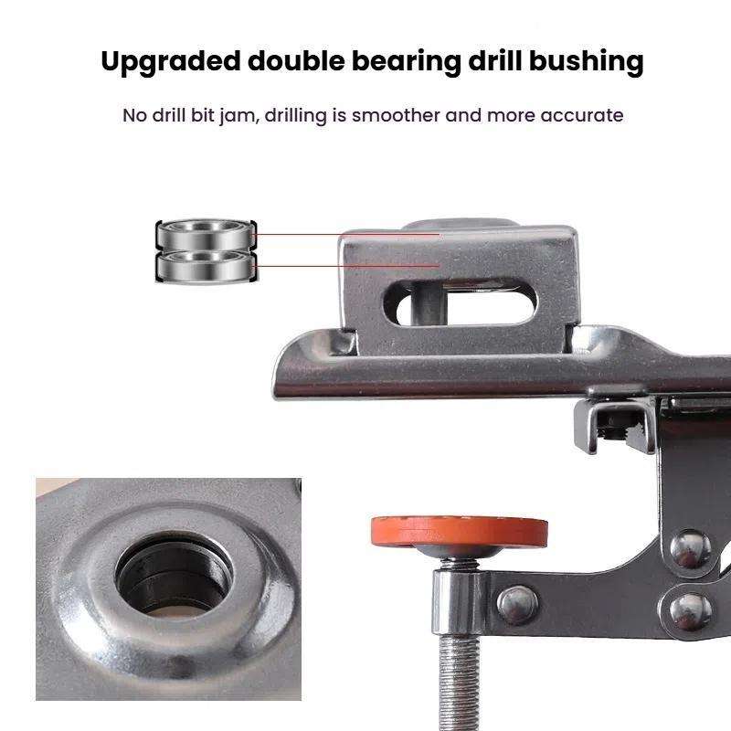 5 In 1 RUITOOL Stainless Steel Hinge Puncher Locator Adjustable Margin Quick Jig Woodworking Closet