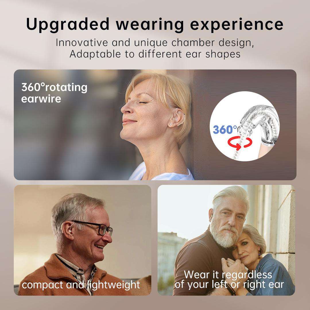 Noise-Cancelling Hearing Aid For Seniors With Digital Display And Charging Box(Skin Color)
