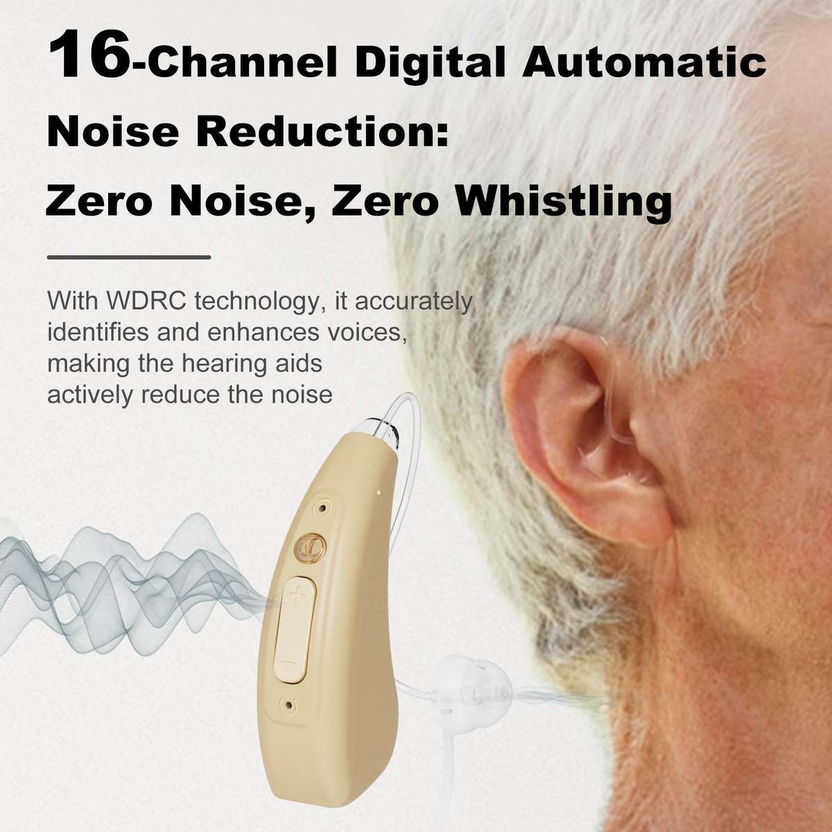 16-Channel Digital Hearing Aid Elderly Sound Amplifier With Digital Display Space Charging Box(Skin