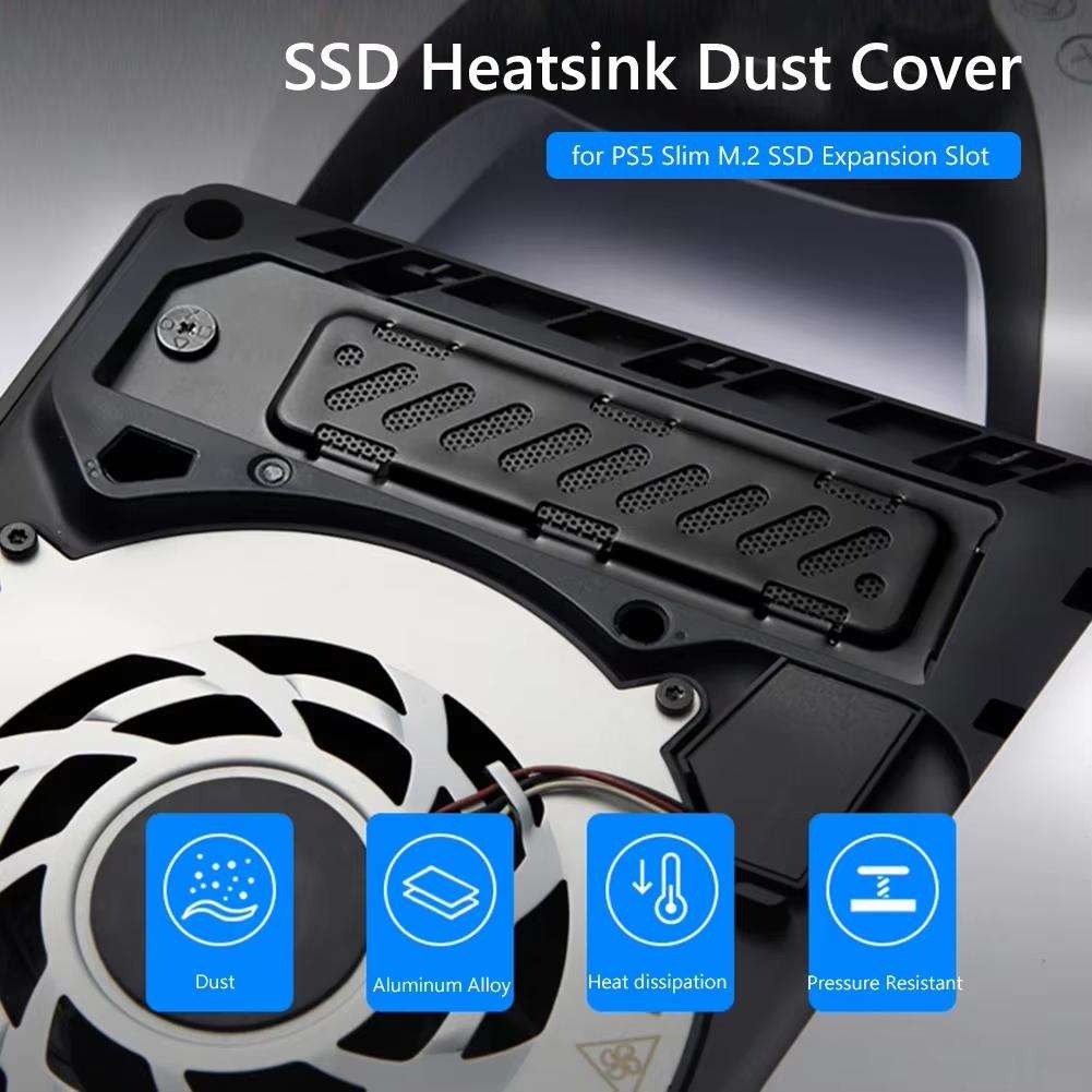 For PS5 Slim / PS5 Pro M.2 SSD Heatsink Dust Cover Expansion Slot Radiator(Silver)