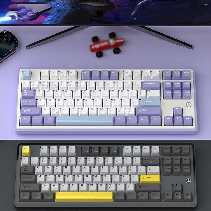 Ajazz AK870 Wireless Bluetooth Tri-mode Mechanical Keyboard RGB DIY Custom Hot Swap Gaming Keyboard,