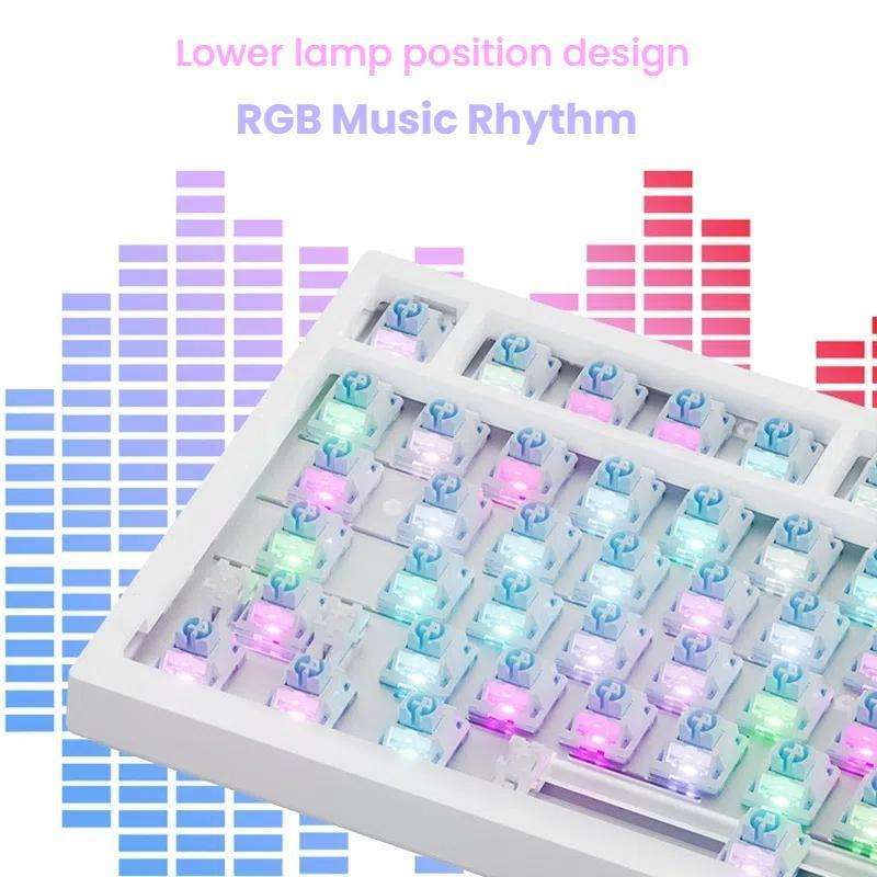 Ajazz AK820 Pro Wireless Bluetooth Tri- mode Custom Hot Swap Gasket Mechanical Gaming Keyboard Wi...