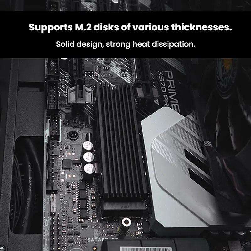 FinalCool M.2 2280 NVME SSD Radiator Aluminum Heat Sink for Desktop PC PS5(Black)