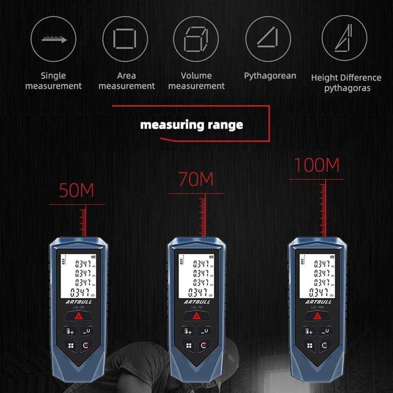 ARTBULL Handheld Infrared Laser Distance Meter Electronic Ruler(100m)