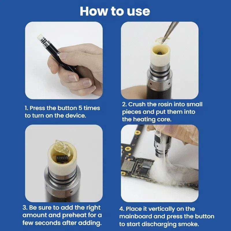 LUOWEI A1 No Iron Short Circuit Detection Rosin Atomizer Cell Phone Motherboard Chip Repair Rosin Pe