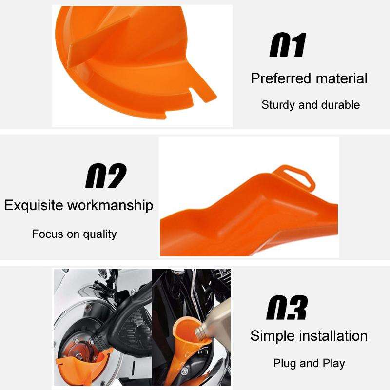 3pcs / Set For Harley Motorcycle Multifunctional Waste Oil Diverter Plastic Funnel(Orange)