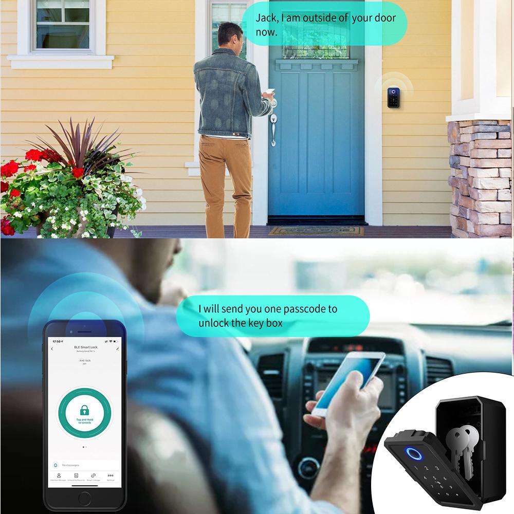 Tuya App Smart Bluetooth Key Box Supports Fingerprint/APP/Password/IC Card Unlocking