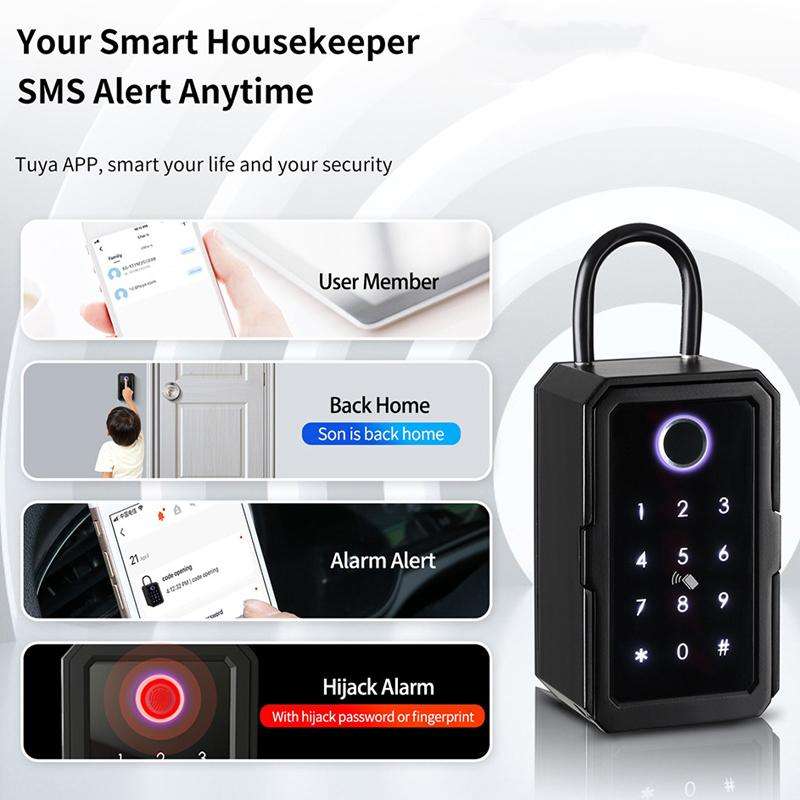Tuya App Smart Bluetooth Key Box Supports Fingerprint/APP/Password/IC Card Unlocking