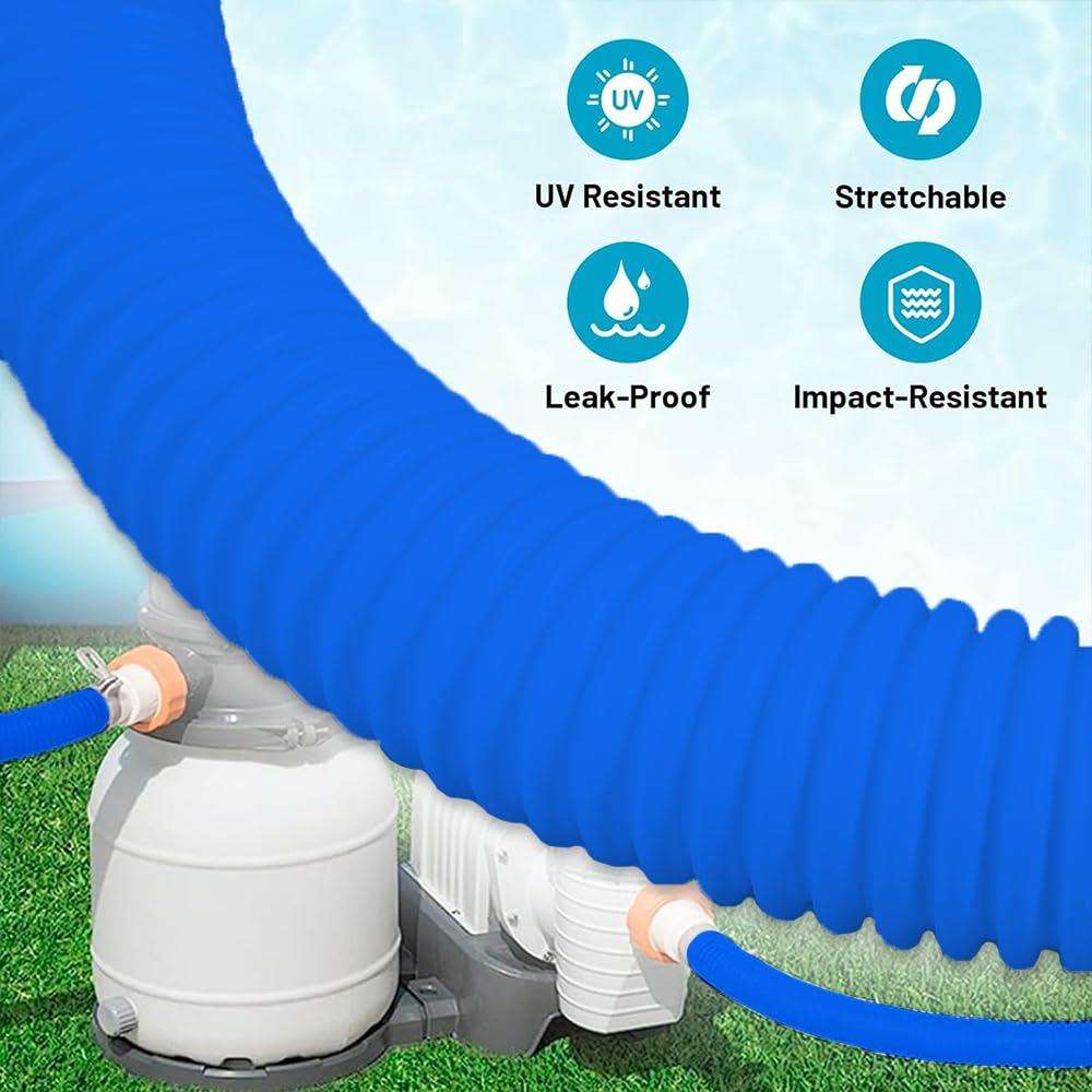 32mm Pool Hose + Connector + Screwdriver For Intex 300 GPH/530 GPH, Length: 1m White Hose