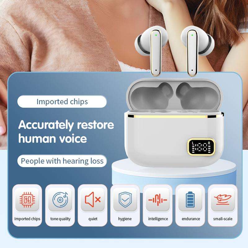 Smart Touch In-Ear Hearing Aid With Digital Charging Compartment(Black)