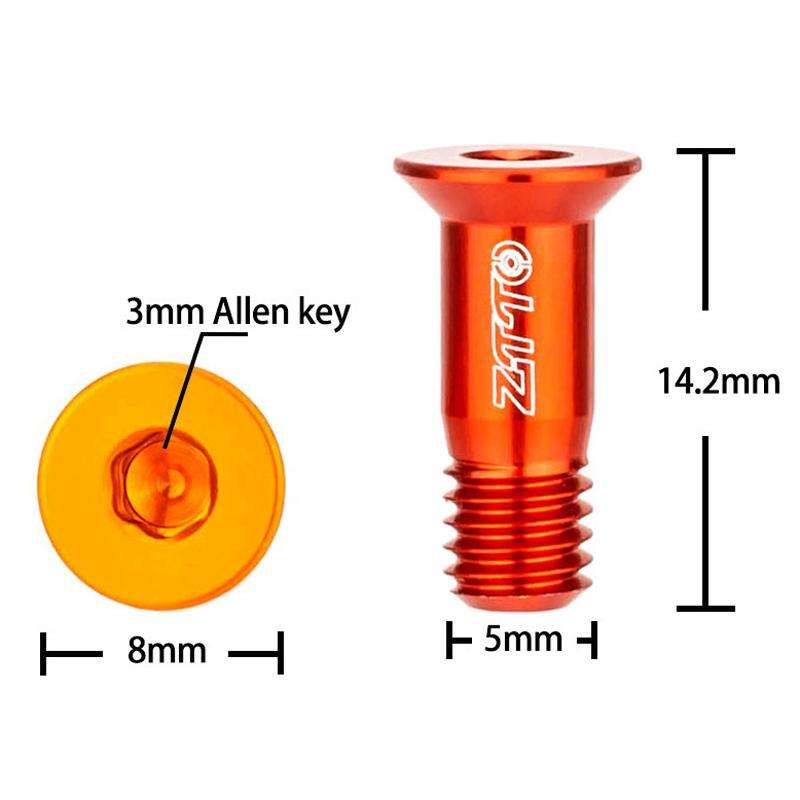 2pcs ZTTO Bicycle Rear Derailleur Sprocket Screws M5 Modified Road Mountain Derailleur ... (Black)