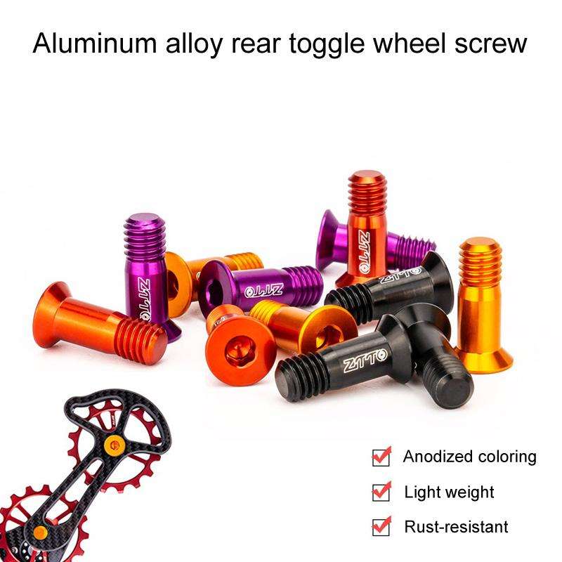 2pcs ZTTO Bicycle Rear Derailleur Sprocket Screws M5 Modified Road Mountain Derailleur ... (Black)