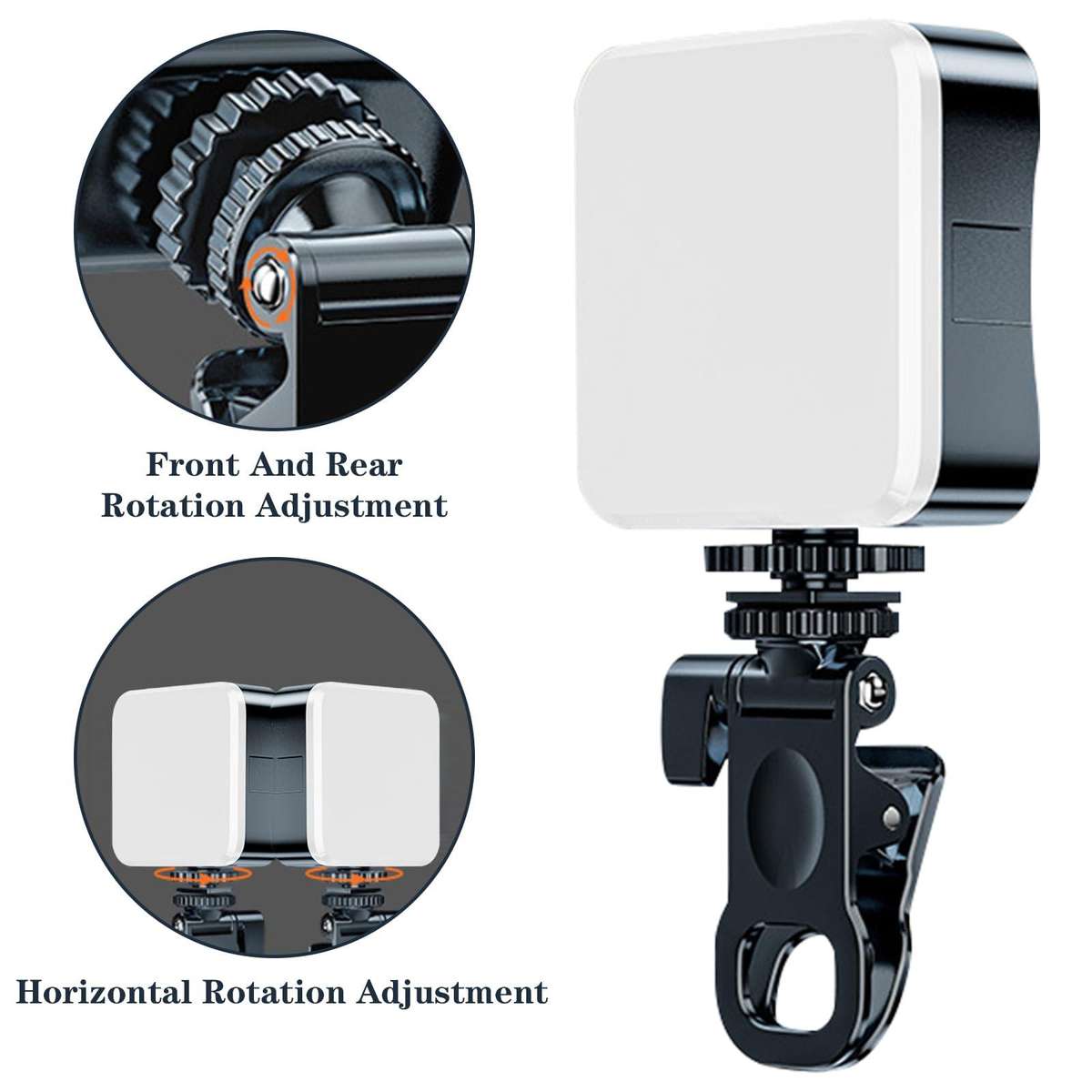 Battery Type Selfie Fill Light 3 Color Temperature Clip On Lamp with PTZ & Tripod Kit