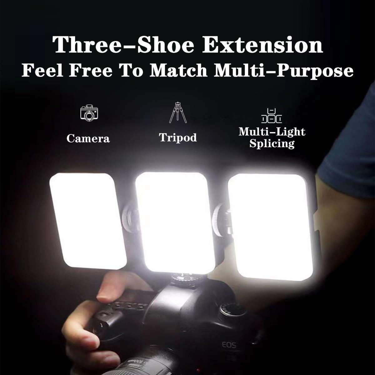 Battery Type Selfie Fill Light 3 Color Temperature Clip On Lamp with PTZ & Tripod Kit