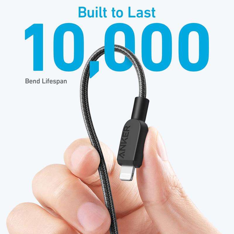 ANKER MFi Type-C To 8 Pin Fast Charging Braided Cable, Color: 0.9m White