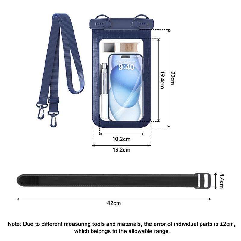 Cell Phone Waterproof Bag IPX8 30m Waterproof Touch Screen Phone ... Without Armband ( Navy Blue )