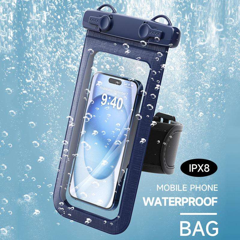 Cell Phone Waterproof Bag IPX8 30m Waterproof Touch Screen Phone ... Without Armband ( Navy Blue )