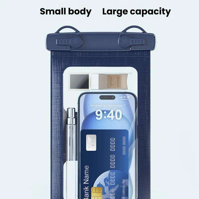 Cell Phone Waterproof Bag IPX8 30m Waterproof Touch Screen Phone ... Without Armband ( Navy Blue )