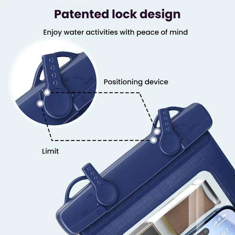 Cell Phone Waterproof Bag IPX8 30m Waterproof Touch Screen Phone ... Without Armband ( Navy Blue )