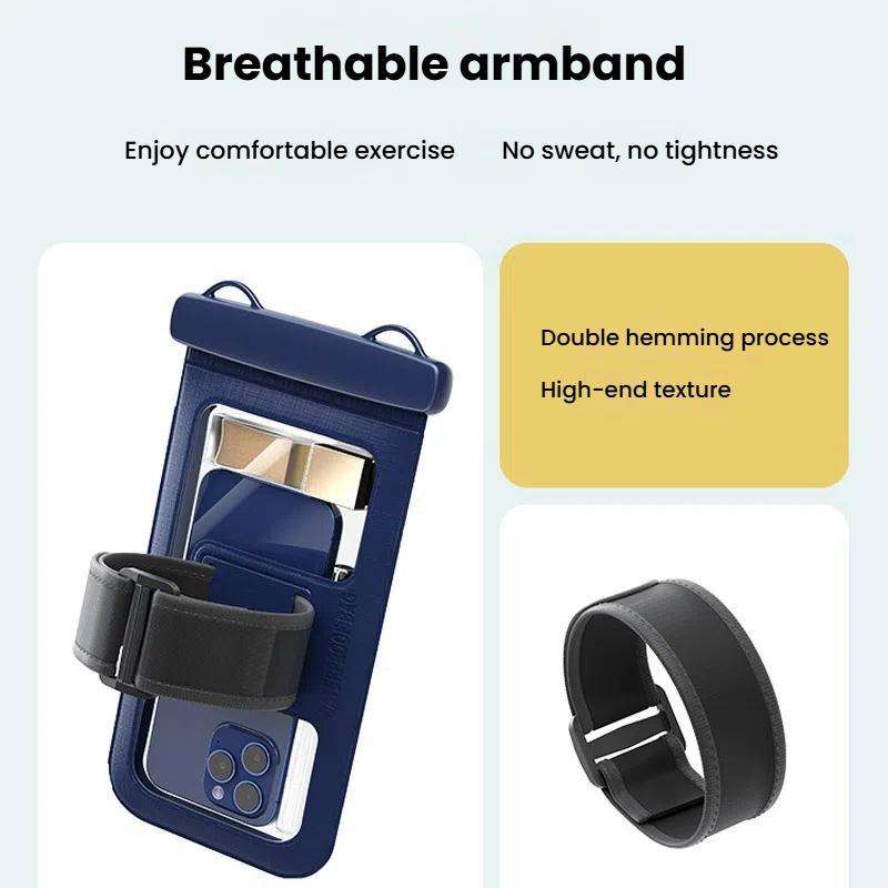 Cell Phone Waterproof Bag IPX8 30m Waterproof Touch Screen Phone ... Without Armband ( Navy Blue )