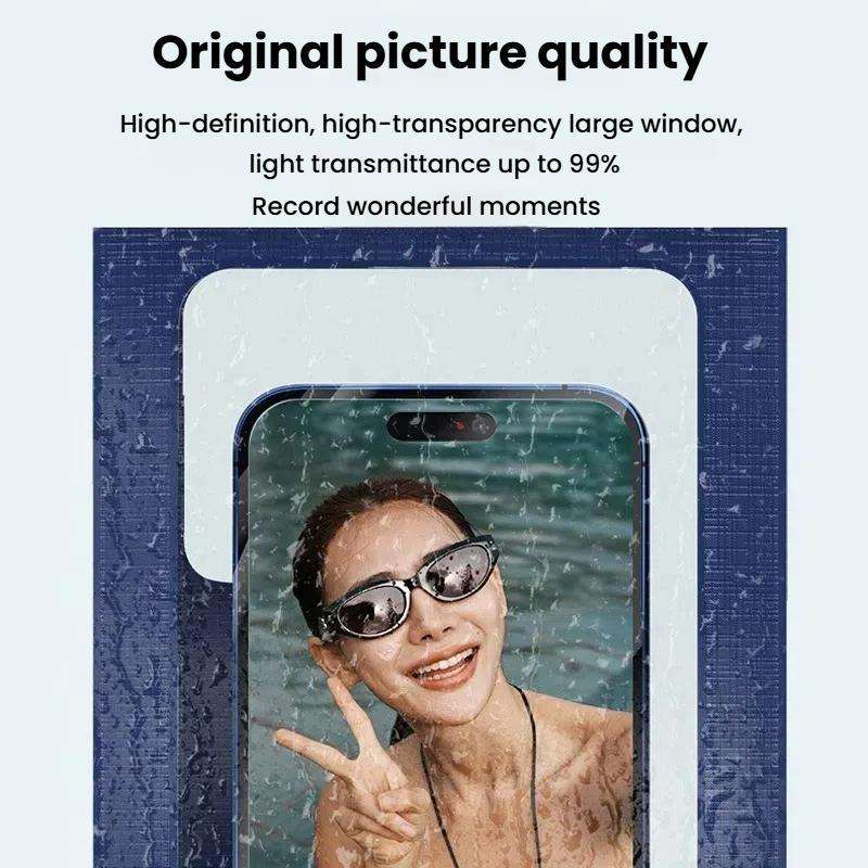 Cell Phone Waterproof Bag IPX8 30m Waterproof Touch Screen Phone ... Without Armband ( Navy Blue )