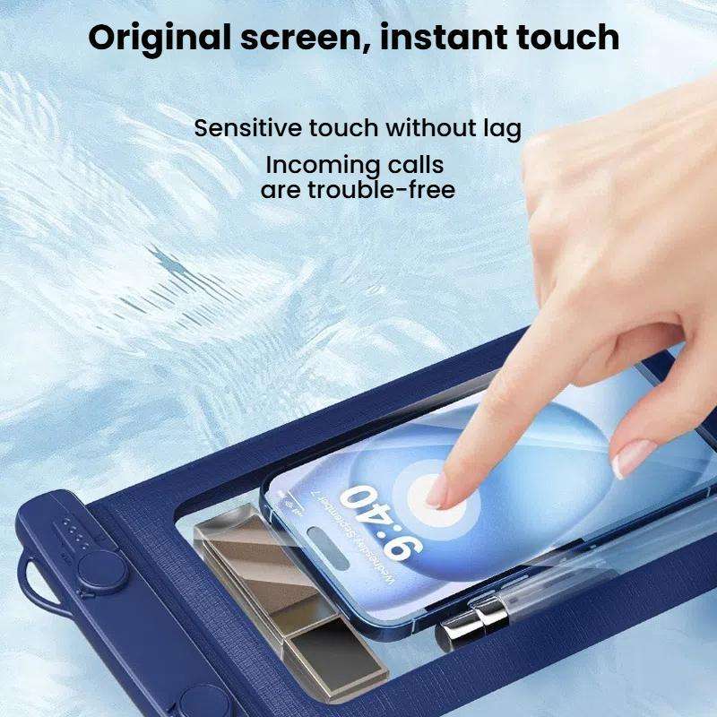 Cell Phone Waterproof Bag IPX8 30m Waterproof Touch Screen Phone ... Without Armband ( Navy Blue )