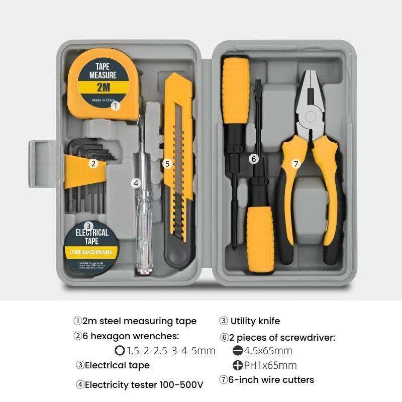 Multifunctional Home Hardware Tools Repair Hand Toolbox Combination Set, Style: 13pcs /Set Cutter Mo