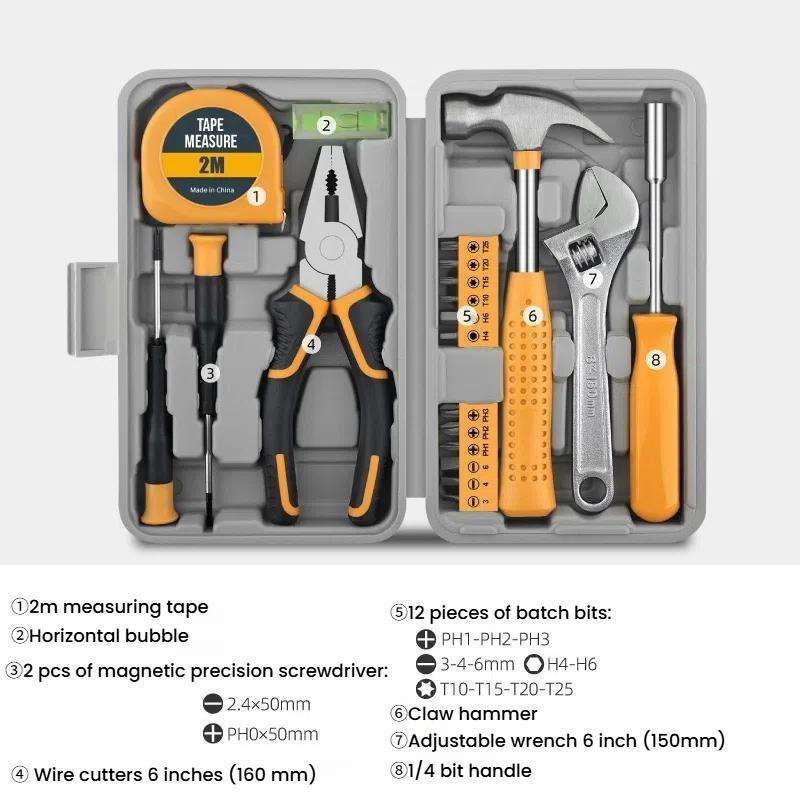 Multifunctional Home Hardware Tools Repair Hand Toolbox Combination Set, Style: 20pcs /Set Upgrade P