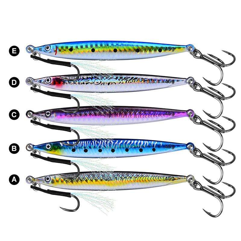 14G PROBEROS LF151 Long-Distance Casting Sinking Lure 3D Fast-Draw Sea Fishing Mackerel Hook(B)