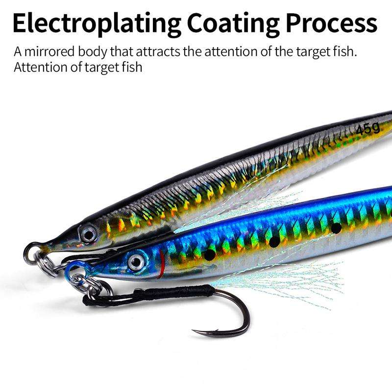 14G PROBEROS LF151 Long-Distance Casting Sinking Lure 3D Fast-Draw Sea Fishing Mackerel Hook(B)