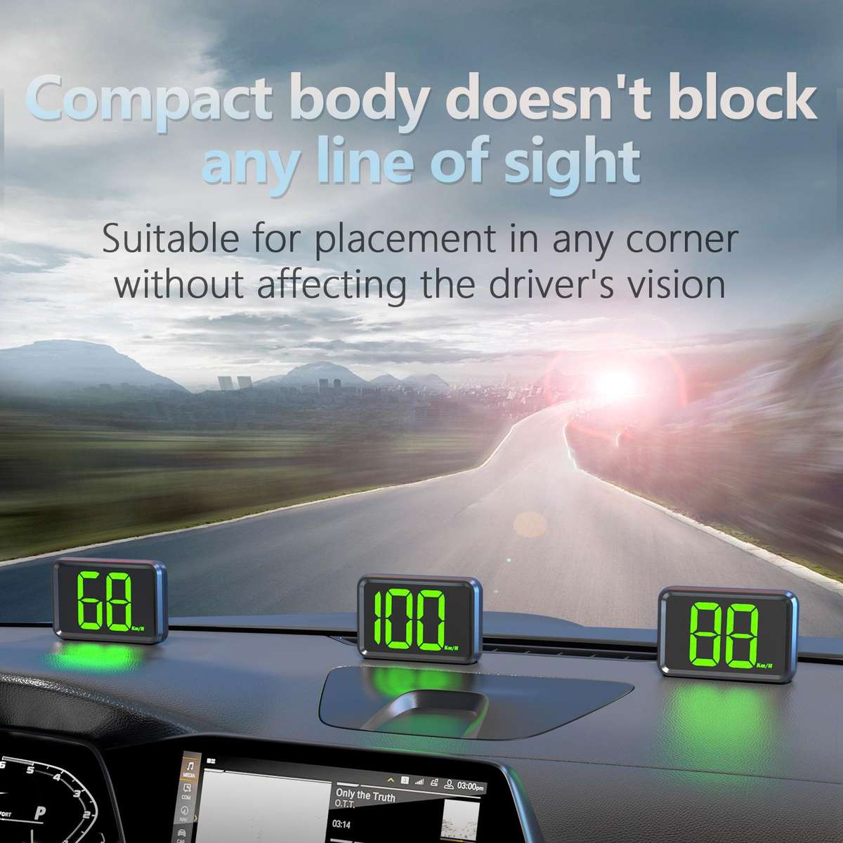 X1 Smart HUD Head-up Display Car GPS Speed Display HD Head-up Display, Spec: MPH(White)