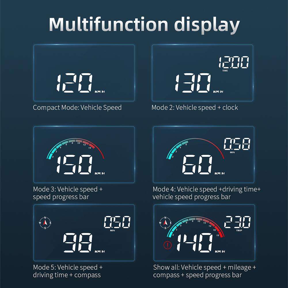 M22 Car Electronic Dog HUD Head-up Display Car OBD Universal Speedometer(GPS Version)