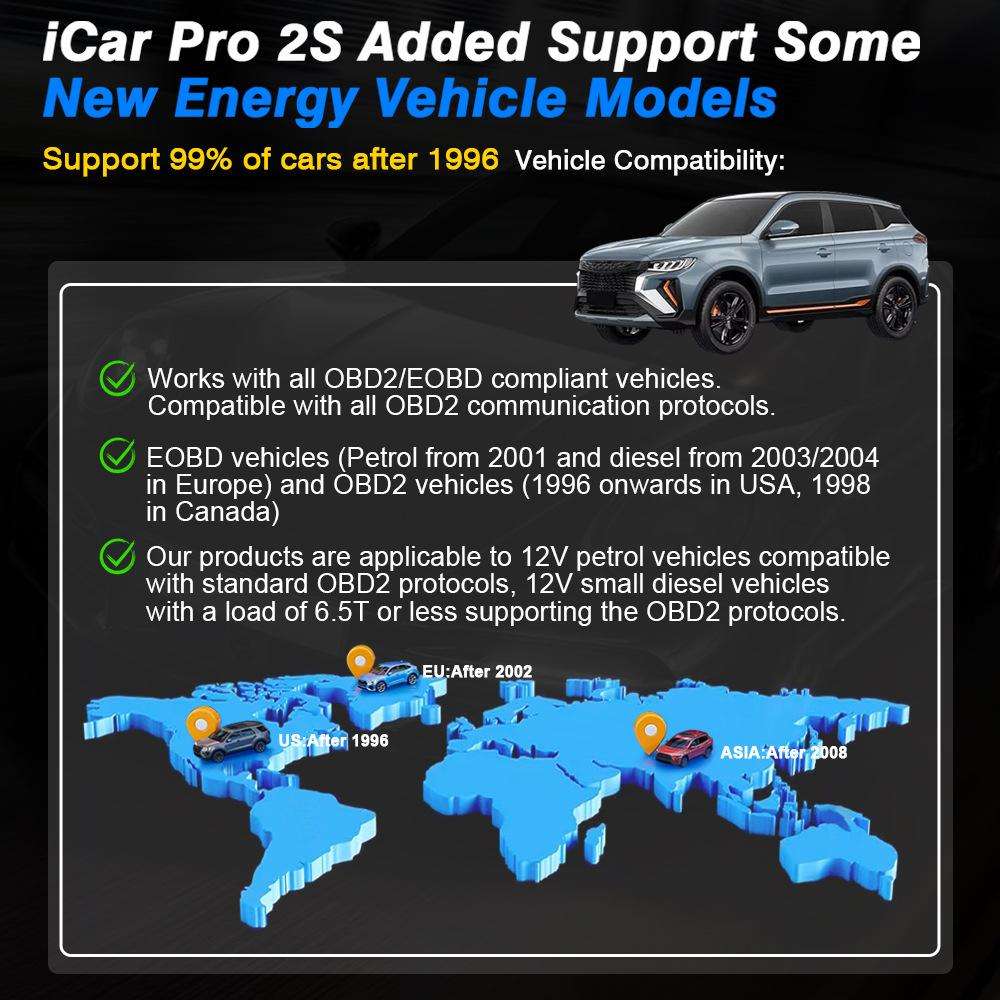 Vgate 3m bps Sleep Wireless Wake-up Diagnostic Instrument(iCar Pro 2S)