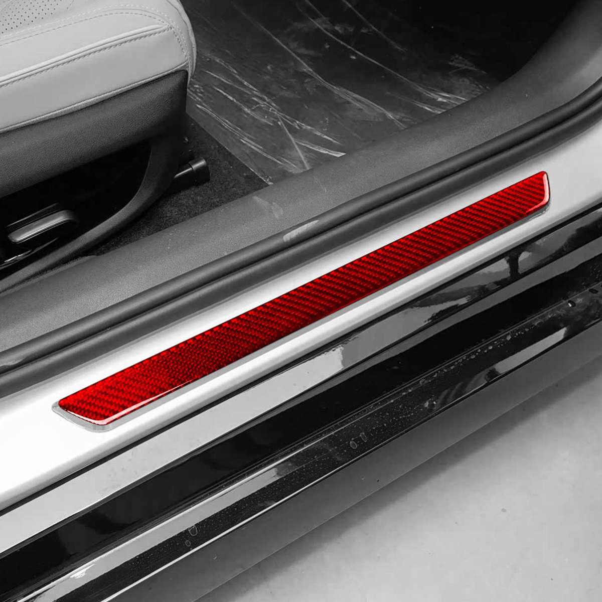 For 2022-2025 BYD Seal 2pcs /Set Door Sill Decoration Stickers(Black)