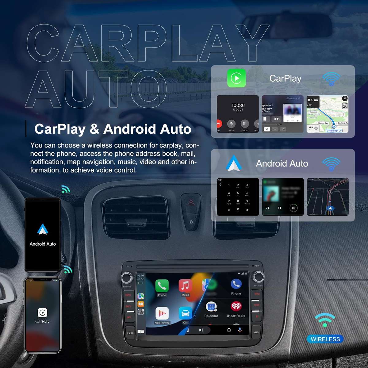 7 inch Horizontal Screen Android Navigation Car Bluetooth MP5 Player, For Renault / Captur / Symbol,