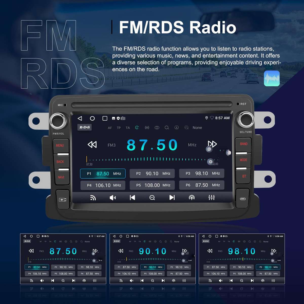 7 inch Horizontal Screen Android Navigation Car Bluetooth MP5 Player, For Renault / Captur / Symbol,