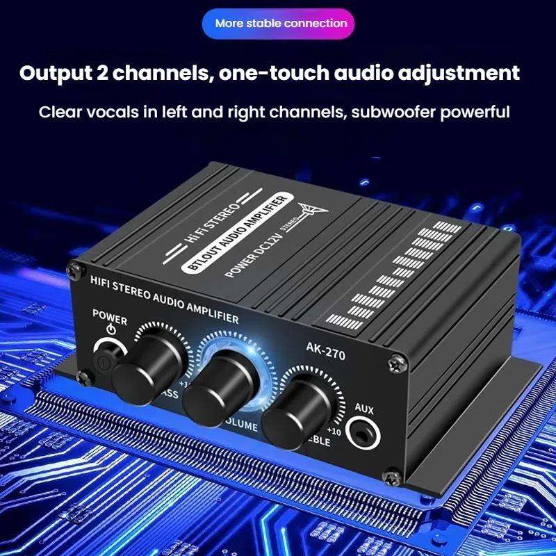AK270 With DC Line Car Home Stereo Mini Amplifier