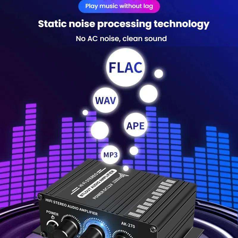 AK270 With DC Line Car Home Stereo Mini Amplifier