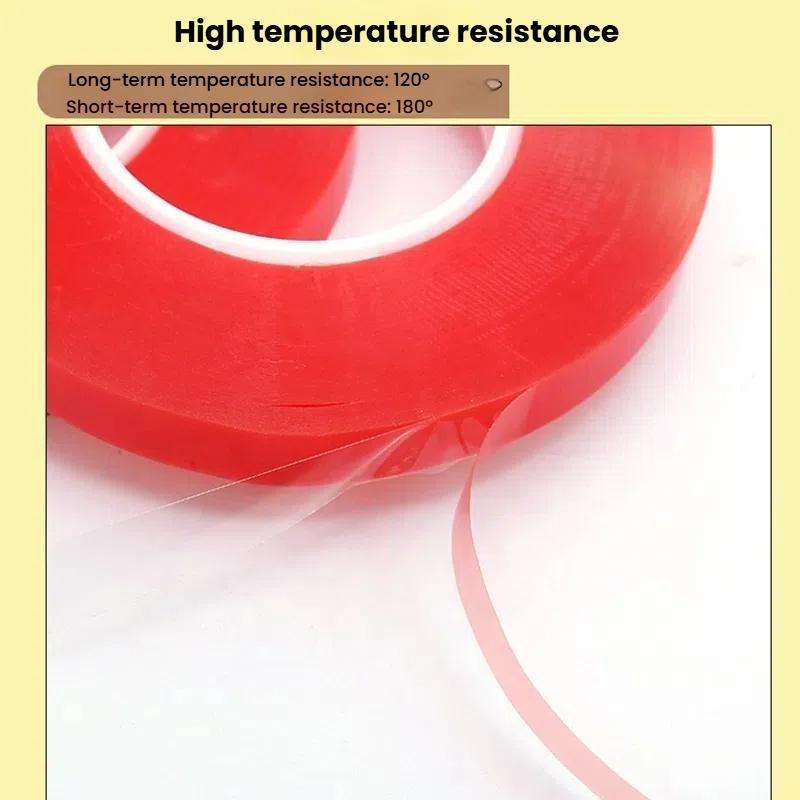 5rolls 0.2mm Thick Acrylic Polyester PET Double Sided Adhesive Tape, 10m/roll, Width: 5mm