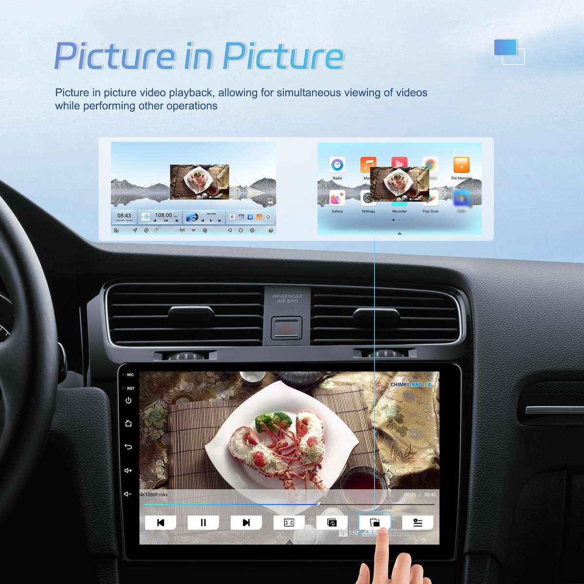 7 Inch 4+64G WiFi Version Dual Butt Universal Bluetooth Wireless Carplay Car Navigation Center Contr