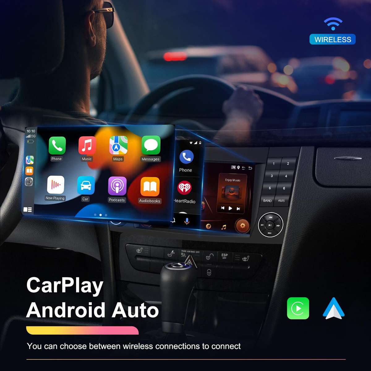 7 inch Horizontal Screen 2+64G Bluetooth Car Player Carplay Car Center Control Integrated Machine Fo