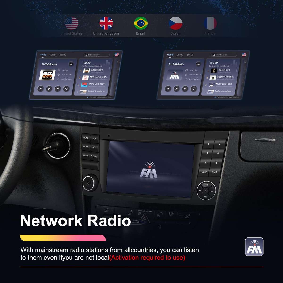 7 inch Horizontal Screen 2+64G Bluetooth Car Player Carplay Car Center Control Integrated Machine Fo