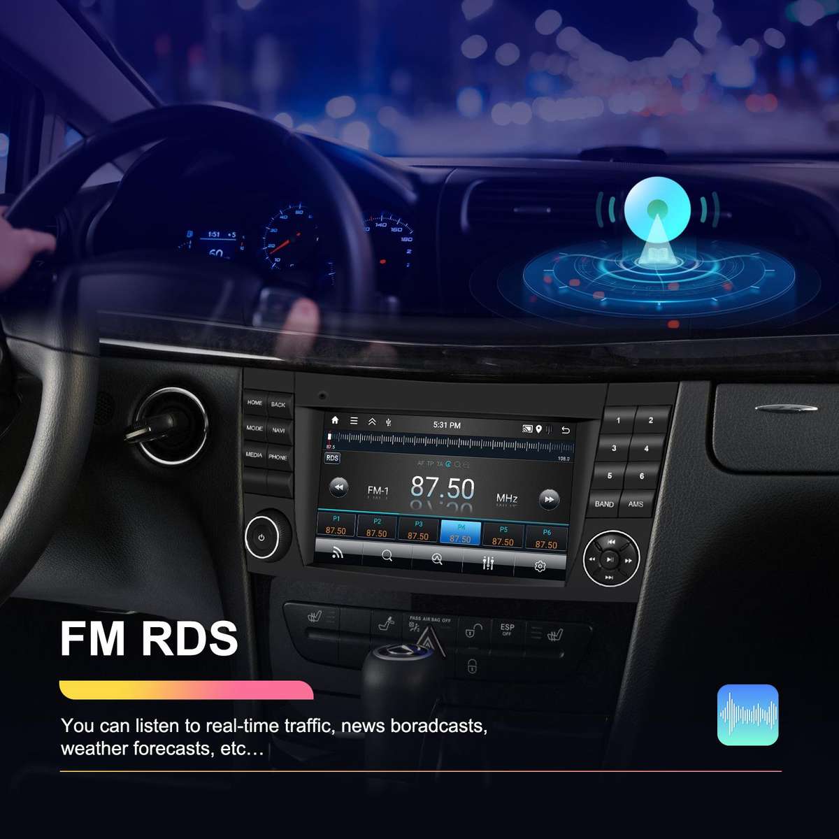7 inch Horizontal Screen 2+64G Bluetooth Car Player Carplay Car Center Control Integrated Machine Fo